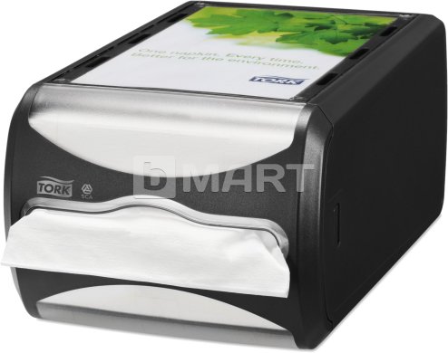 Tork диспенсер для барных салфеток, N4, черный пластик (400 шт, 21.6 см x 16.5 см)