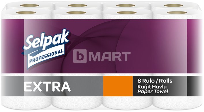 Бумажное кухонное полотенце Selpak Professional Extra двухслойное 8 рулонов