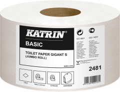 Туалетная бумага KATRIN Basic S в рулоне 150 м - белая