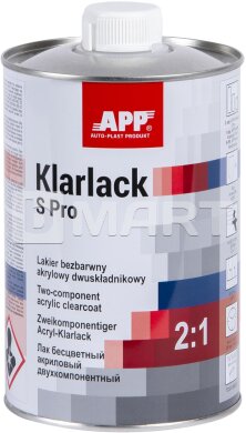 Бесцветный двухкомпонентный акриловый лак APP Klarlack S Pro 2:1 1л