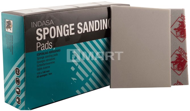 P500-P600 Indasa Rhyno sponge auto абразивные губки SUPER FINE 115x140x5мм 20шт 