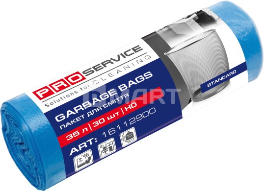 Пакет для мусора PRO service 50*55 / 35л 30шт синие