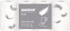 Туалетная бумага KATRIN Plus в рулоне 18 м - белая (8 рулонов)