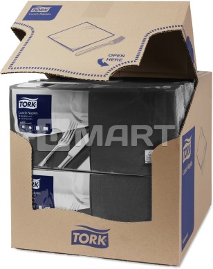 Салфетки Tork 33 см x 33 см, 200 шт - черные